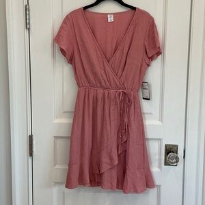 Melrose and Market Pink Wrap Mini Dress